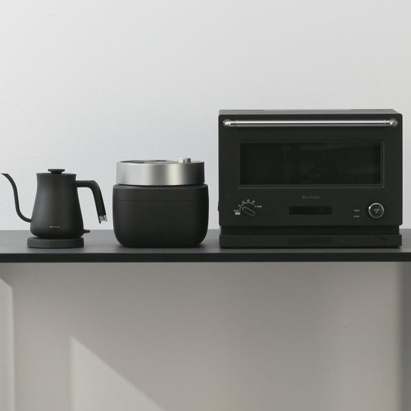 BALMUDA キッチン家電 ブラック系3点セット【オーブンレンジ20L & 炊飯器3合 & 電気ケトル 0.6L】