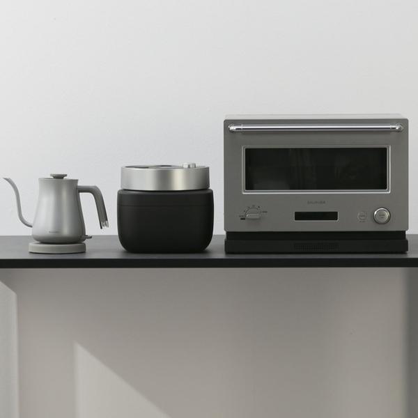 BALMUDA キッチン家電 シルバー&ブラック系3点セット【オーブンレンジ20L & 炊飯器3合 & 電気ケトル 0.6L】