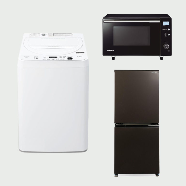SHARP 基本家電3点セット【洗濯機5.5kg & 冷蔵庫152L & 電子