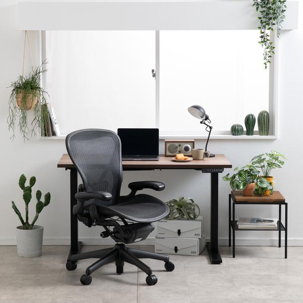 電動でシンデレラフィットのデスクセット【電動デスク幅120cm & HermanMillerチェア】