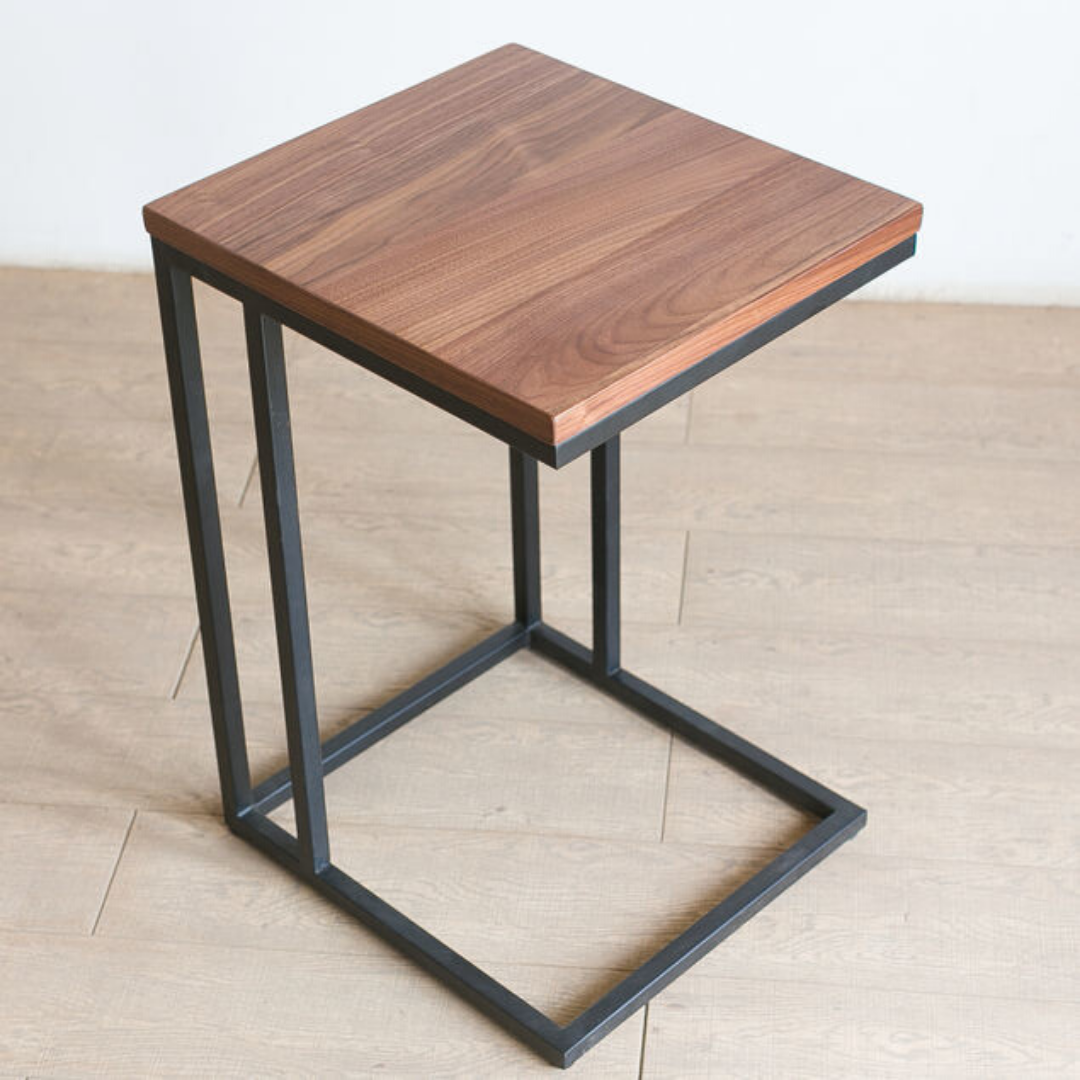 素材を活かした鉄脚サイドテーブル W41×D38×H61cmのレンタル・サブスク 