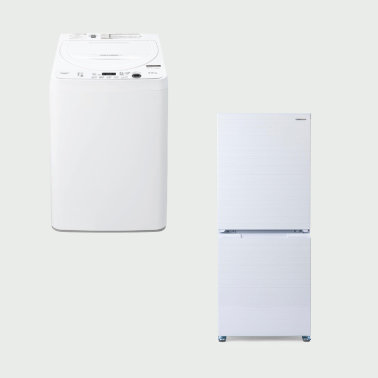 CLAS SET】SHARP 基本家電2点セット 洗濯機 (洗濯：7.0kg) & 冷蔵庫