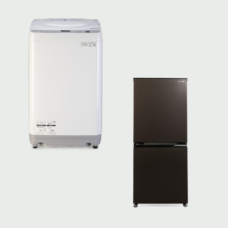 CLAS SET】SHARP 基本家電2点セット 洗濯機 (洗濯：7.0kg) & 冷蔵庫