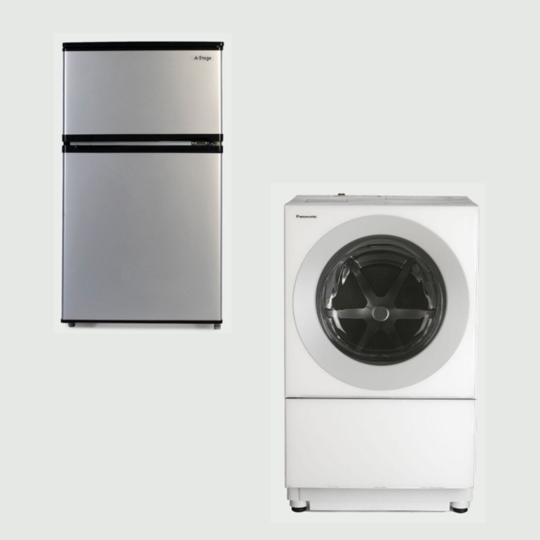 CLAS SET】コンパクトサイズのドラム式洗濯機＆冷凍・冷蔵庫セット 