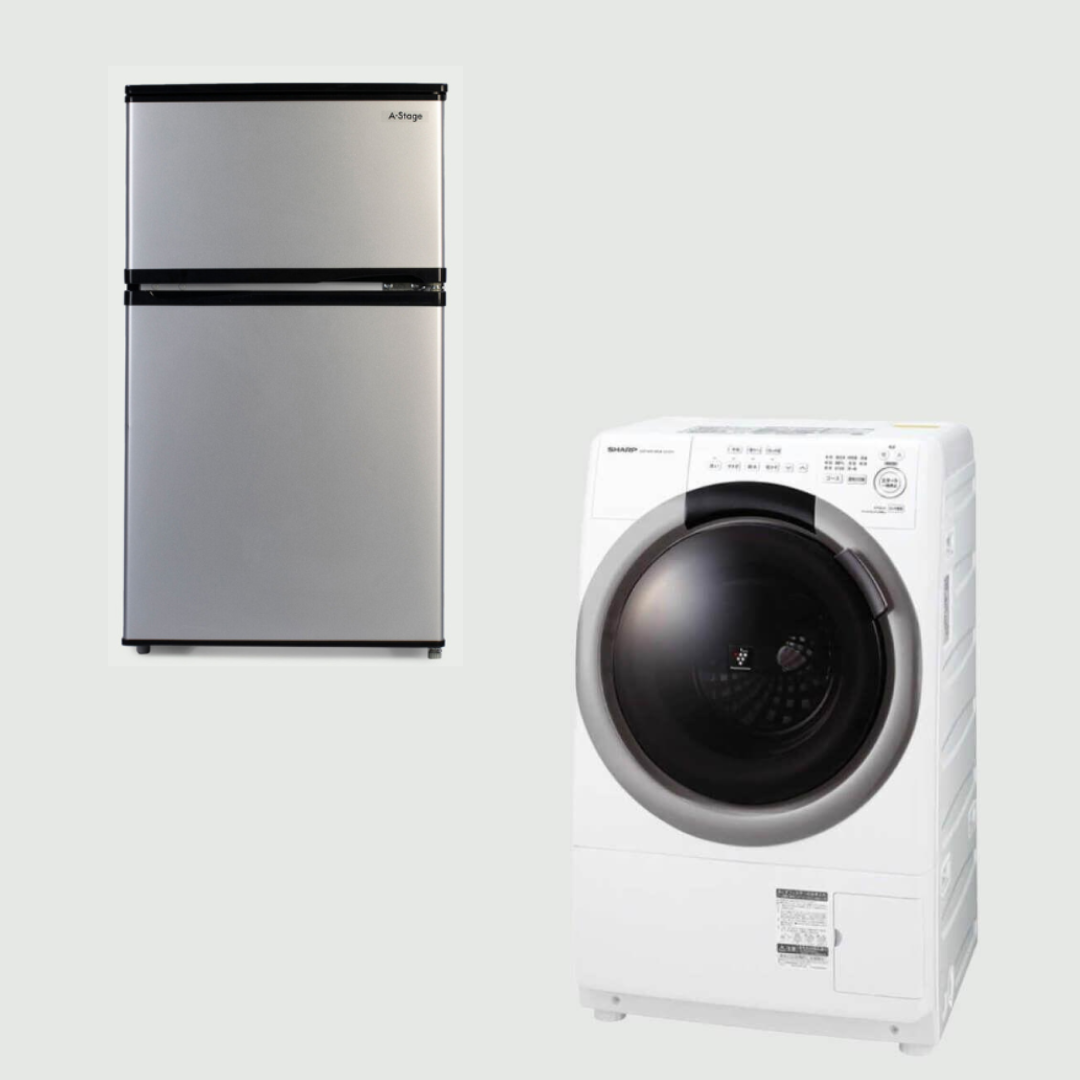 CLAS SET】コンパクトサイズのドラム式洗濯機＆冷凍・冷蔵庫セット 
